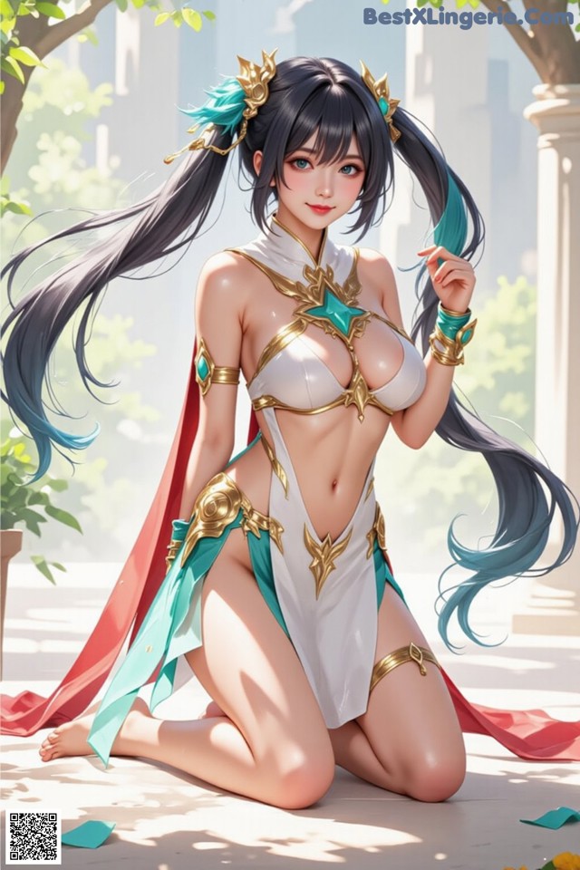 Hentai - Under the Radiance of Celestial Grace Set.1 20250106 Part 3 No.d5ddfd A woman in a bikini sitting on the ground.